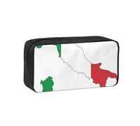 DUWAA Italian Flag Map Print Large Capacity Pencil Case Pencil Pouch with Zipper Portable Pen Case for Office Travel Makeup