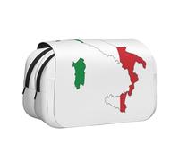 DUWAA Italian Flag Map print Pen Pencil Case with Zipper Clear Makeup Color Pouch Cosmetics Bag Multi-Purpose Stationary Bag