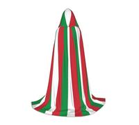 DUWAA Italian Flag Print Halloween Hooded Cloak Cape Medieval Style For Christmas Party, Cosplay Masquerade Costumes