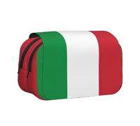 DUWAA Italian flag print Pen Pencil Case with Zipper Clear Makeup Color Pouch Cosmetics Bag Multi-Purpose Stationary Bag, Black, One Size, Morden
