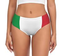 DUWAA Italian Flag Print Women'S Briefs, Full Coverage Soft Underwear, Stretch Panties For Women, Seamless Brief Black