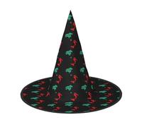 DUWAA Italy Map Cities Marked Print Witch Hat Witches Hats Halloween Women Adult Wizard Men Costume Cosplay Party Accessory-1pcs
