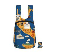 DUWAA Italy Map With Cultural Symbo Print Packable Backpack 16l Gym Backpack Portable Storage Carry On Backpack Travel Bag For Men Women
