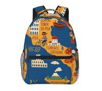 DUWAA Italy Map With Cultural Symbo Print Rucksack Bag For Men Women High-Capacity Vacuum Backpack Multi-Layer Design Travel Backpack