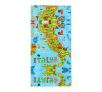 DUWAA Italy Map With Food Icons Print Soft Towels For Bathroom, Absorbent Bath Hand Washcloth Microfiber Towels For Body Drying