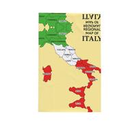 DUWAA Italy Regional Map With Color Print Large Kitchen Dish Cloths, Ultra Soft Waffle Quick Drying Hanging Dish Towels 41Ã-66cm