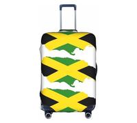 DUWAA Jamaica Flag Map Print Luggage Cover Elastic Suitcase Cover Protector Fits 18-32 Inch Suitcase Travel Accessories, White, L