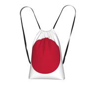 DUWAA Japanese Flag Print Drawstring Backpack Foldable String Bag Cinch Bag Beach Bag Travel Backpack Anti Tear Gym Bag
