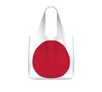 DUWAA Japanese Flag Print Foldable Tote Bag Reusable Grocery Bag Shopping Bag With 25l Capacity For Work Beach And Travel