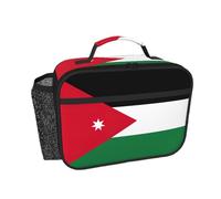 DUWAA Jordanian Flag Print Reusable Lunch Bag for Men Women, Collapsible Designed for Fresh Office Lunches Ideal Gift