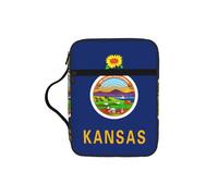 DUWAA Kansas State Flag Print 26Ã- 20 Cm Large Capacity Bible Cover Case, Study Supplies Tote Bag for Women and Christian