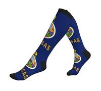 DUWAA Kansas State Flag Print Compression Socks For Men Women, 15-20 Mmhg Support Circulation Socks, For Running Sports