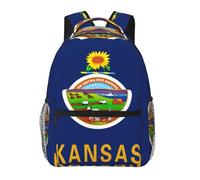 DUWAA Kansas State Flag Print Rucksack Bag For Men Women High-Capacity Vacuum Backpack Multi-Layer Design Travel Backpack
