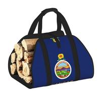 DUWAA Kansas State Flag Print Storage Bag Log Burner Accessories Heavy Duty Tool Bag for Indoor Outdoor Fireplace Storage