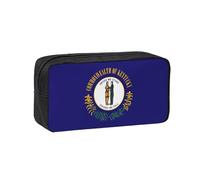 DUWAA Kentucky State Flag Print Large Capacity Pencil Case Pencil Pouch with Zipper Portable Pen Case for Office Travel Makeup