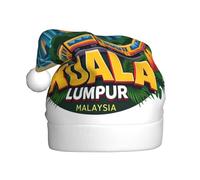 DUWAA Kuala Lumpur Cityscape Print Santa Claus Hat For Adults, Funny Christmas Holiday Party Hat, For New Year Festive Party