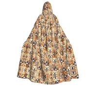 DUWAA labrador retriever Dogs print Men's Cosplay Cloak Robe Costume Halloween Hooded Uniform Medieval Cloak Wizard Robe