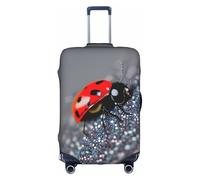 DUWAA Ladybugs Pattern Infinite Speckled Print Travel Luggage Cover, Waterproof Dustproof Suitcase Protector, Elastic Luggage Protector, White, M