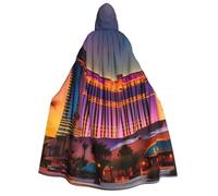DUWAA Las Vegas Sunset 1 print Halloween Hooded Robe Cloak for Adult Men Women Wizard Vampire Knight Fancy Cool Cape Costume