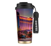 DUWAA Las Vegas Sunset 1 Print Stainless Steel Insulated Travel Coffee Mug, Camping Mug,Coffee Tumbler For Men Women