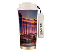 DUWAA Las Vegas Sunset 1 Print Stainless Steel Insulated Travel Coffee Mug, Camping Mug,Coffee Tumbler For Men Women