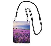 DUWAA Lavender Fields Print Crossbody Bag For Women, Shoulder Bag Purse, Travel Sport Mini Phone Bag, Phone Wallet, Black, One Size
