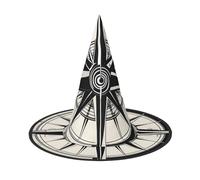 DUWAA Law Of The Compass Navigation 1 Print Witch Hat, Wizard Hat Cosplay Accessories For Halloween Costume Party Masquerade Carnivals-3pcs
