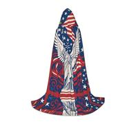 DUWAA Liberty Statue With American Print Halloween Costume Clothes Halloween Medieval Costume Cape For Women Men Renaissance Hooded Cloak