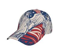 DUWAA Liberty Statue with American Print Men's Baseball Caps, Adjustable Trucker Hat, Womens Ponytail Hat, Sport Baseball Cap Black