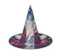 DUWAA Liberty Statue With American Print Witch Hat Witches Hats Halloween Women Adult Wizard Men Costume Cosplay Party Accessory-1pcs