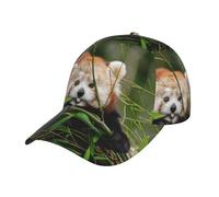 DUWAA Little Red Panda Print Men's Baseball Caps, Adjustable Trucker Hat, Womens Ponytail Hat, Sport Baseball Cap
