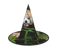 DUWAA Little Red Panda Print Witch Hat Witches Hats Halloween Women Adult Wizard Men Costume Cosplay Party Accessory-1pcs