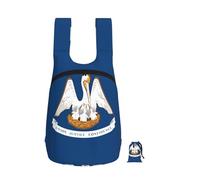 DUWAA Louisiana State Flag Print Anti-Tear Backpack For Men Women Foldable Shopping Bag Ultra Light Camping Backpack Work Bag