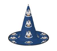 DUWAA Louisiana State Flag Print Print Halloween Hanging Witch Hats Costume Accessories, Decorations For Home, Yard, Porch-3pcs