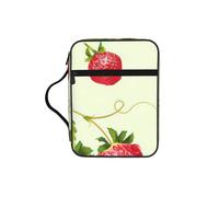 DUWAA Lovely Strawberry Print 26Ã- 20 Cm Large Capacity Bible Cover Case, Study Supplies Tote Bag for Women and Christian