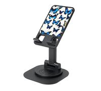 DUWAA Many Blue Butterfly Print 360°Rotating Cell Phone Stand, Adjustable Cell Phone Holder,Foldable Portable Phone Holder