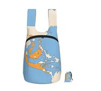 DUWAA Marshall Islands Flag Map01 Print Portable Daypack, Foldable Lightweight Storage Shoulder Backpack Bag For Travel Hicking Outdoor