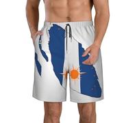 DUWAA Marshall Islands Flag Map04 Print Men's Quick Dry Shorts with Pockets, Summer Beach Athletic Shorts, for Hiking Running Gym White