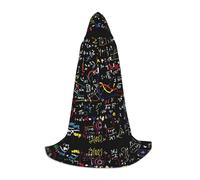 DUWAA Math Formula Print Halloween Hooded Cloak Cape Medieval Style For Christmas Party, Cosplay Masquerade Costumes