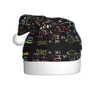 DUWAA Math Formula Print Santa Claus Hat For Adults, Funny Christmas Holiday Party Hat, For New Year Festive Party