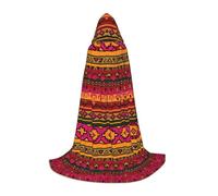DUWAA Mexican Folk Art Boho Print Medieval Cloak Wizard Robe Cloak With Hood Renaissance Cape Halloween Costume Cosplay Prop