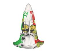 DUWAA Mexico Flag And Tequila Print Halloween Hooded Cloak Cape Medieval Style For Christmas Party, Cosplay Masquerade Costumes