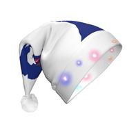 DUWAA Michigan State Flag Map Print Light Up Christmas Hat, Glow Lighted Santa Cap With Colorful Led Strip Light For Adults