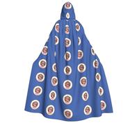 DUWAA Minnesota State Flag print Cloak With Hood Unisex Medieval Cloak Wizard Robe Renaissance Cape Halloween Costume Cosplay