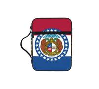 DUWAA Missouri State Flag Print Multi Functional Bible Bag Cosmetic Bags with Handle Waterproof Pencil Case with Compartments