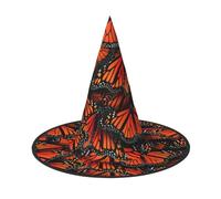 DUWAA Monarch Butterflies. Print Halloween Witch Hat Costume Accessory Women Hats For Halloween Party Cosplay Accessories-2pcs