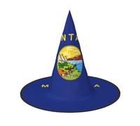 DUWAA Montana State Flag Print Print Halloween Hanging Witch Hats Costume Accessories, Decorations For Home, Yard, Porch-3pcs