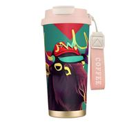 DUWAA Moose Print Stainless Steel Insulated Travel Coffee Mug, Camping Mug,Coffee Tumbler For Men Women