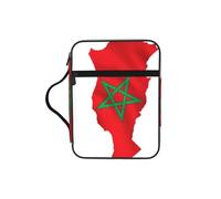 DUWAA Morocco Flag Map Print Multi Functional Bible Bag Cosmetic Bags with Handle Waterproof Pencil Case with Compartments