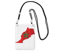 DUWAA Morocco Flag Map Print Small Crossbody Bags For Women Trendy, Phone Purse With Adjustable Strap,For Hiking Travel, Black, One Size